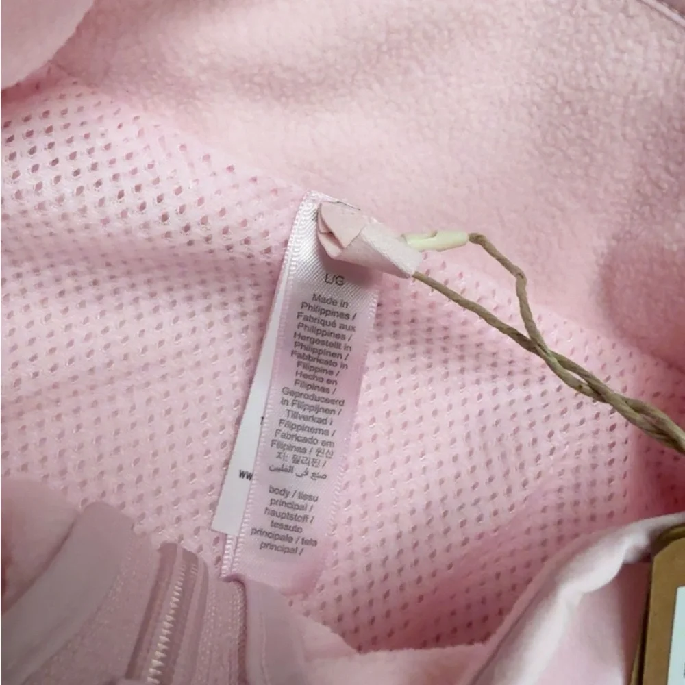 SKIMS Pink Cropped Quarter-Zip Fleece Pullover - Picture 3 of 4